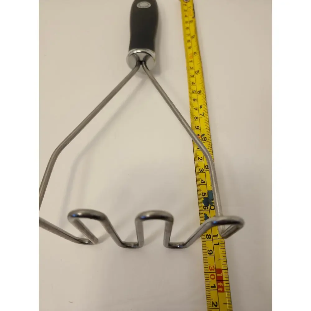 Martha Stewart Potato Masher Stainless Steel Black Silicone Handle Pre-Owned